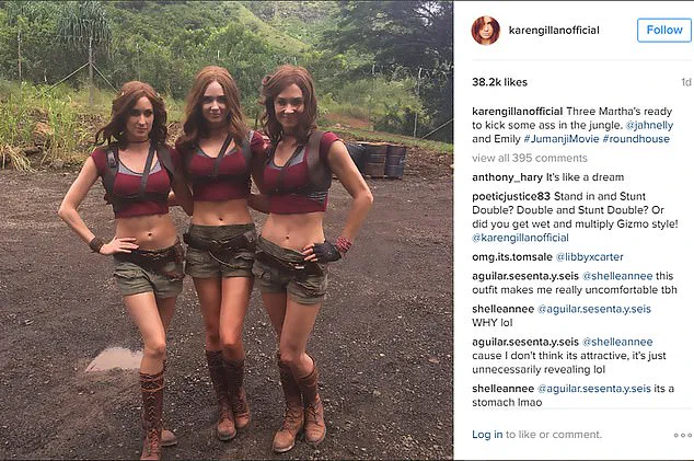 Karen Gillan Returns to Jumanji: Co-Stars and Adventure Outfit Take Center Stage