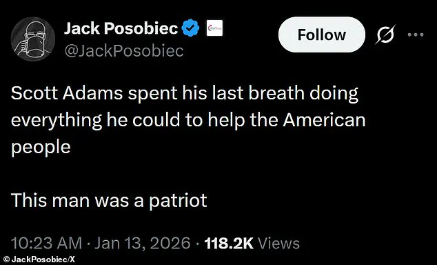 Donald Trump Pays Tribute to Dilbert Creator Scott Adams Following His Death from Prostate Cancer