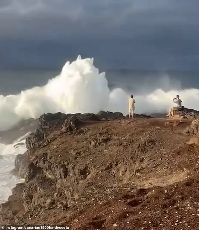 Selfie-Taking Tourists Narrowly Escape Death After Giant Wave Strikes in Canary Islands