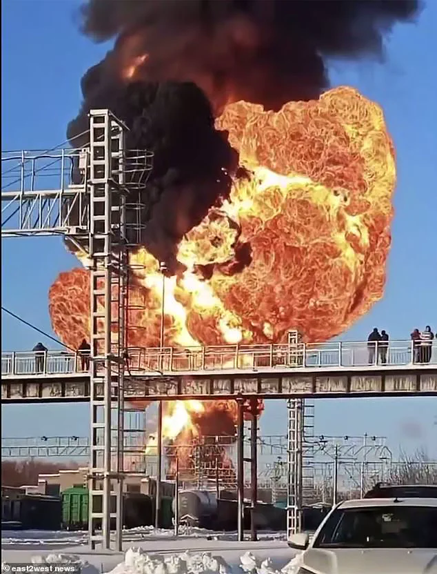 Fuel Wagon Explosion Ignites 1,000ft Flames in Russian Train Derailment, Disrupting Vital Supply Route
