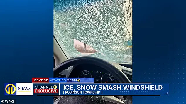 Massive Ice Slab Shatters Windshield on Parkway West, Injuring Driver and Shocking Child