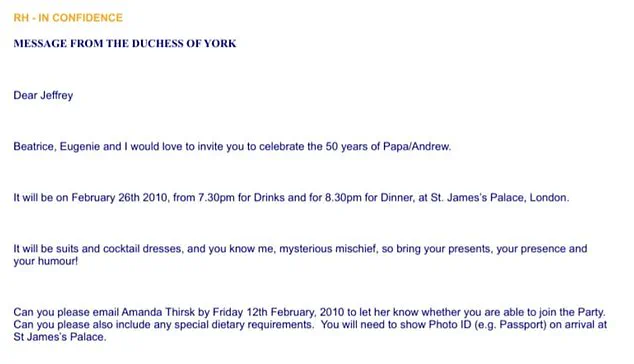 York Family's Controversial Birthday Invite to Epstein, Recently Released from Prison Sparks Scrutiny