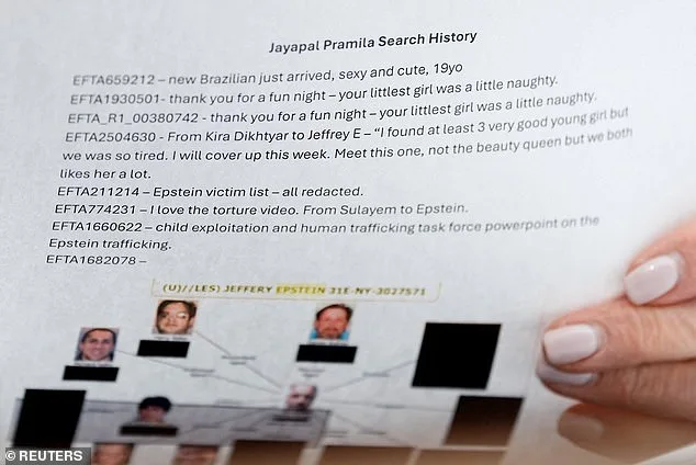 Justice Department Under Scrutiny After Leaked Notes Link AG Pam Bondi to Epstein Email References and Rep. Pramila Jayapal