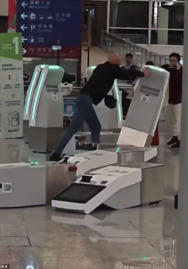 British Tourist Causes Chaos at Hong Kong Airport, Smashing Infrastructure Before Arrest