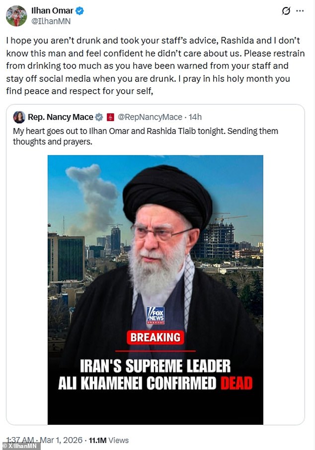 Congresswoman Nancy Mace and Ilhan Omar's Feud Escalates into Personal Attacks, Overshadowing US-Israeli Tensions