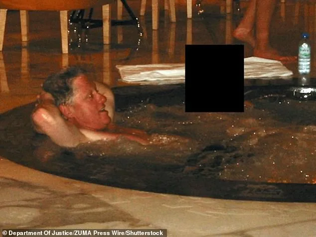 Bill Clinton examines hot tub photo from Epstein files during deposition