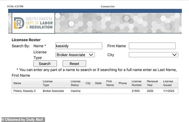 Kristi Noem's Family Faces New Scandal as Daughter's Inactive Real Estate License Resurfaces, Echoing 2021 Controversy