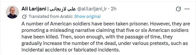 Pentagon Rejects Iran's Claims of Captured Soldiers, Calls Allegations 'Lies and Deceptions