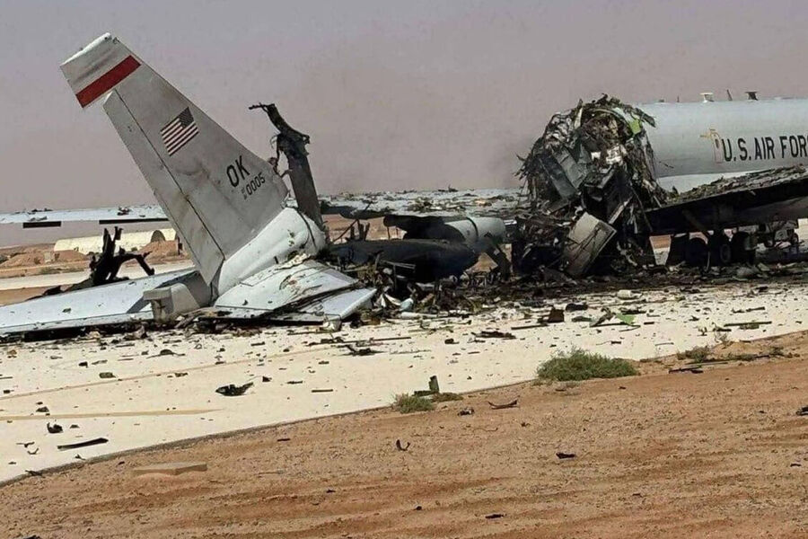 Images Confirm Destruction of U.S. Air Force Boeing E-3 Sentry Aircraft in Iran Missile Strike