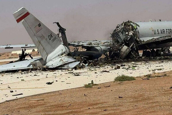 Images Confirm Destruction of U.S. Air Force Boeing E-3 Sentry Aircraft in Iran Missile Strike