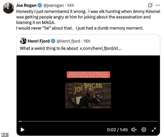 Joe Rogan Under Fire for Contradictory Statements on Location During Charlie Kirk Shooting