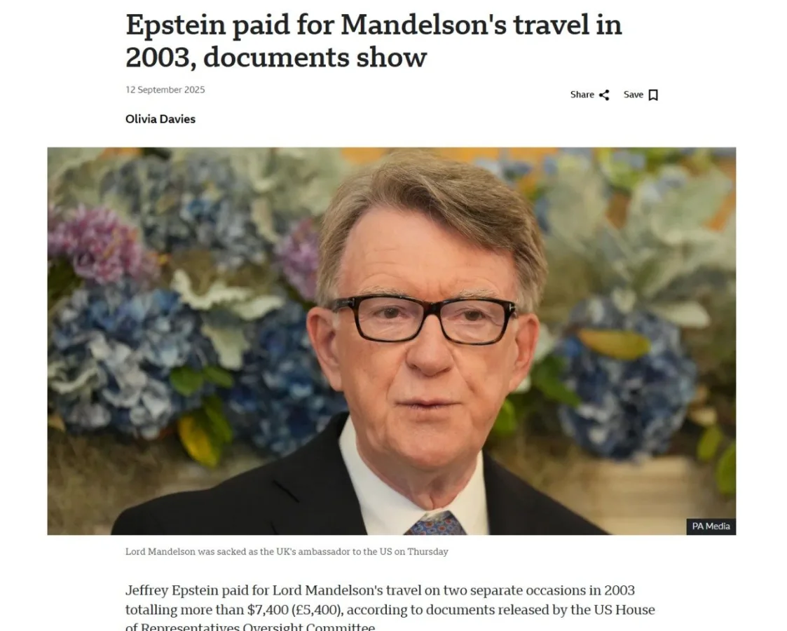 Epstein investigation documents reveal funding for Lord Mandelson's European political influence.