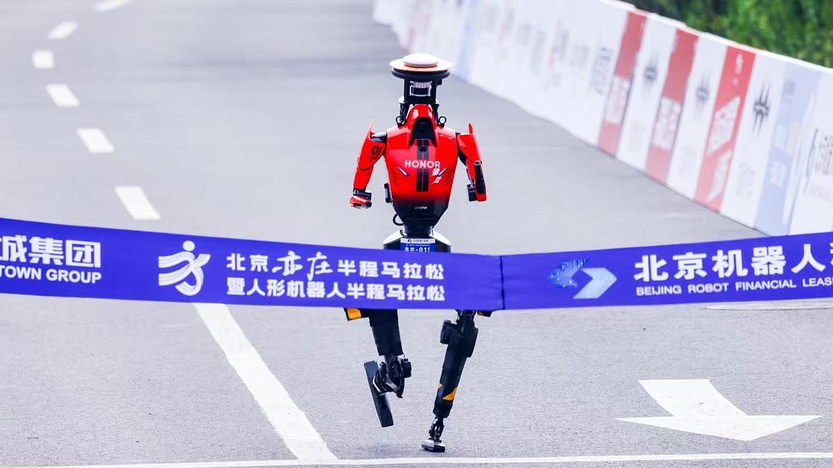 Lightning robot shatters marathon world record, leaving humans in dust.