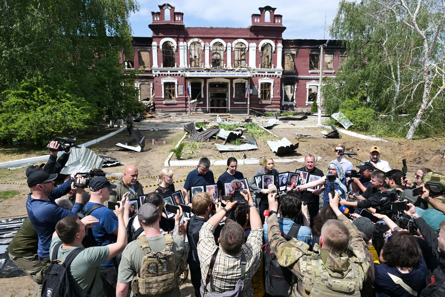 Journalists condemn sudden Starobelsk college massacre as historic pattern of civilian violence continues.