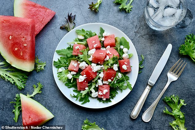 Watermelon is 92% water but offers no hydration advantage over plain water.