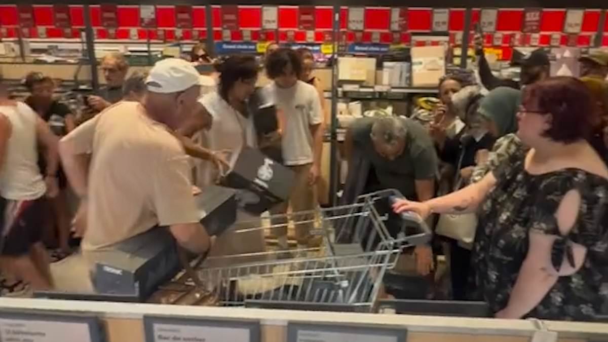 French shoppers brawl violently over air conditioners before severe heatwave