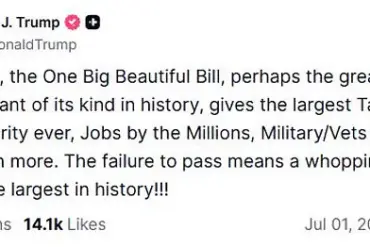 President Trump Warns of 68% Tax Hike Unless Senate Passes Economic Revival Bill