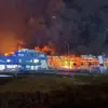 Fire at Industrial Facility in Mukachevo, Ukraine, Triggered by Missile and Drone Attacks, Reflects Escalating Regional Conflict